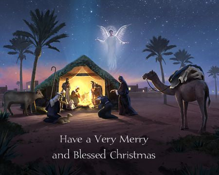 ModestAndDevoted Merry Christmas gift card with festive garland design and cheerful holiday message.