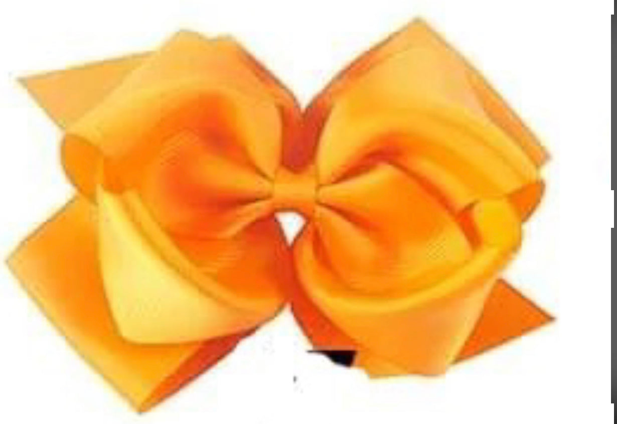 Jumbo 6-inch Boutique Double Hairbow by ModestAndDevoted with pink and white satin ribbons, perfect for stylish hairstyles.