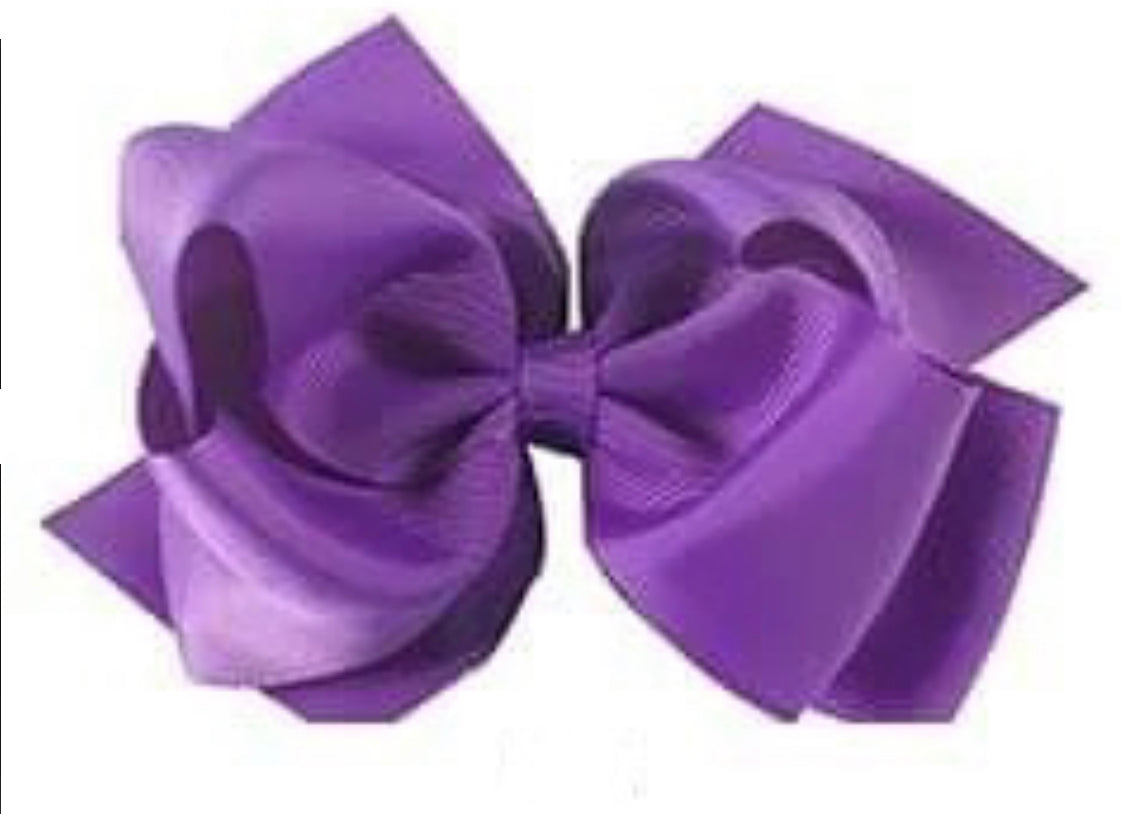 Large 6-inch double-layer boutique hairbow by ModestAndDevoted, featuring vibrant colors and elegant fabric for stylish hair accessories.