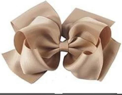 Large 6-inch boutique double hairbow by ModestAndDevoted, featuring two layered satin bows in soft pastel colors.