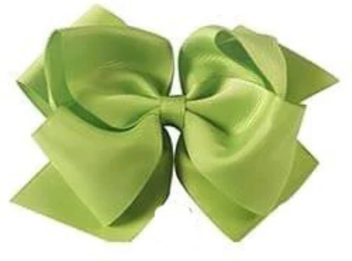 Large 6-inch ModestAndDevoted double boutique hairbow with layered fabric bows, perfect for stylish hair accessories.