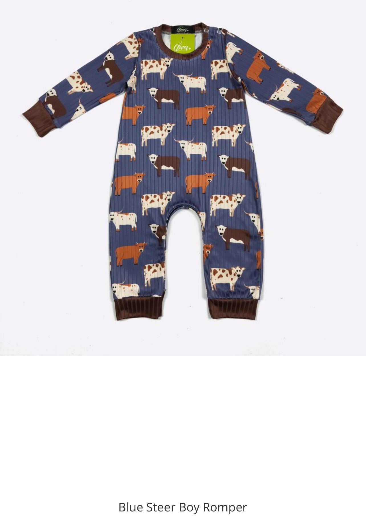 Blue Noah's Ark infant boy romper by ModestAndDevoted for 0-6 months, featuring colorful assorted themes and playful design.