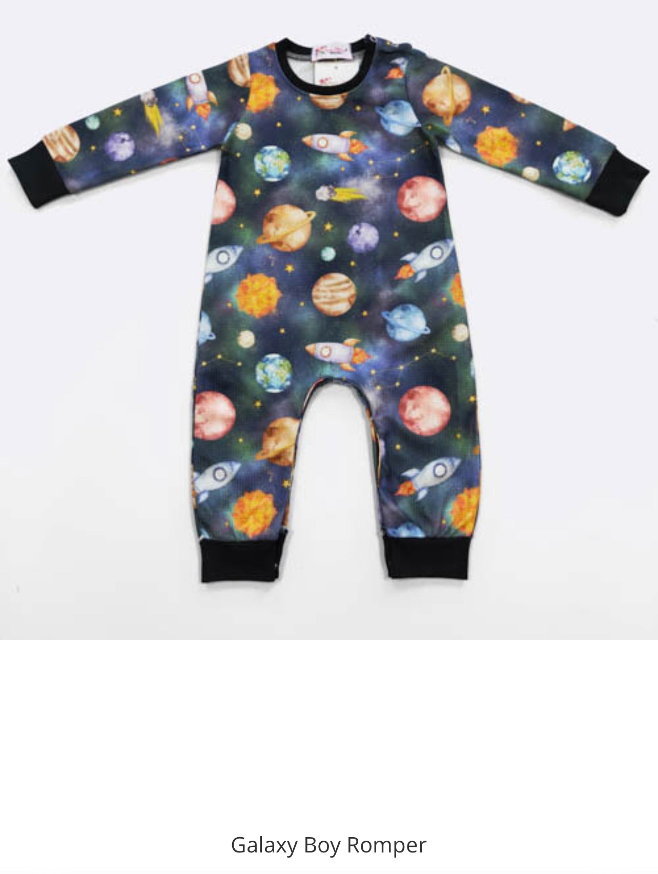 Baby boy romper by ModestAndDevoted featuring Noah's Ark theme, blue color, in assorted playful designs for 0-6 months.