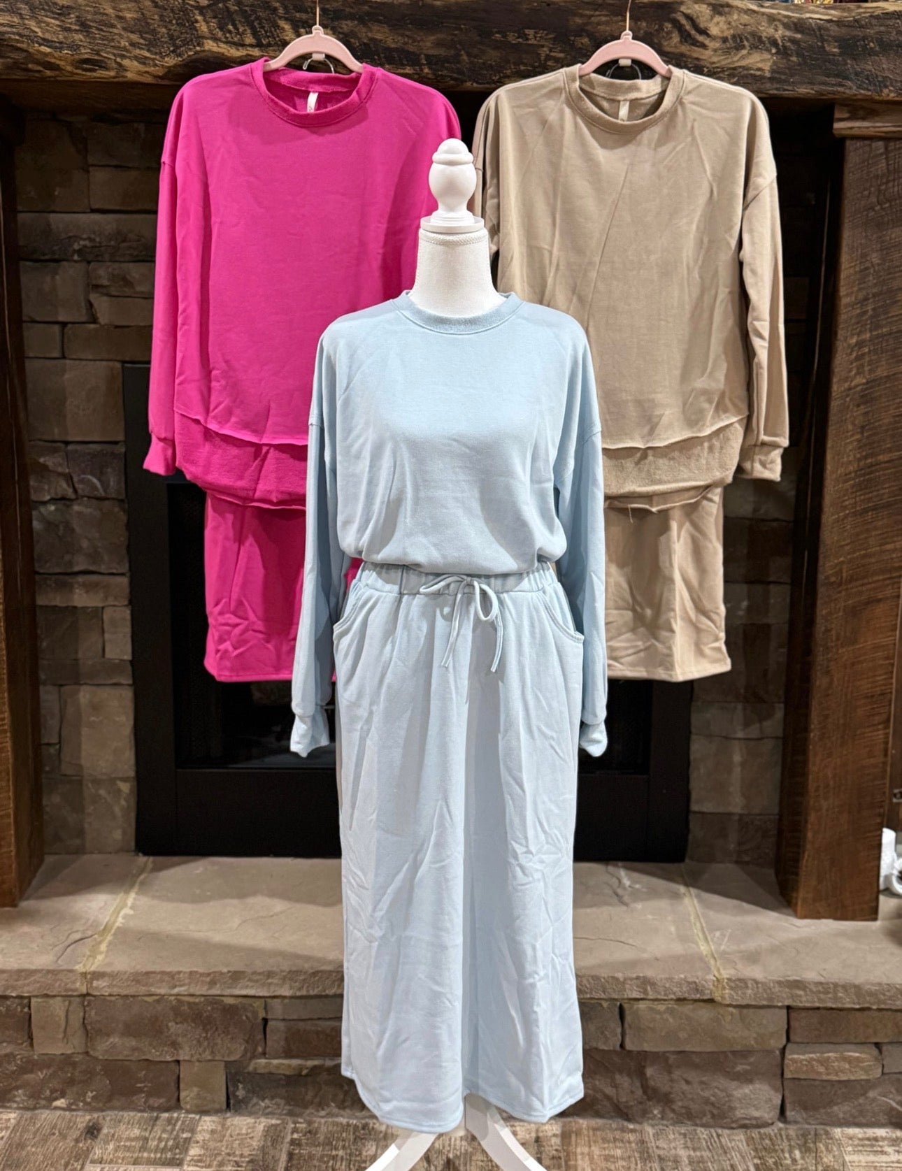 Fuchsia skirt set with pockets by ModestAndDevoted, featuring a comfortable, stylish design perfect for casual wear.