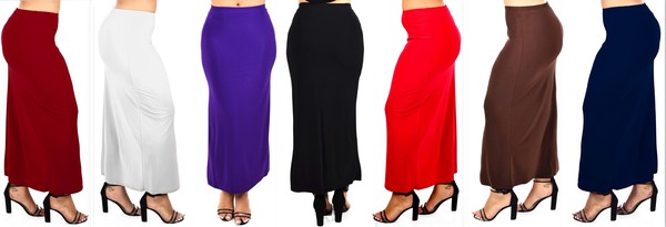Black ITY knit straight pencil skirt by ModestAndDevoted, maxi length, tailored fit, perfect for elegant office or casual wear.