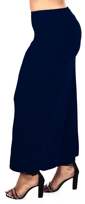 Black ITY knit straight pencil skirt by ModestAndDevoted, maxi length, tailored fit, with a sleek and elegant design.