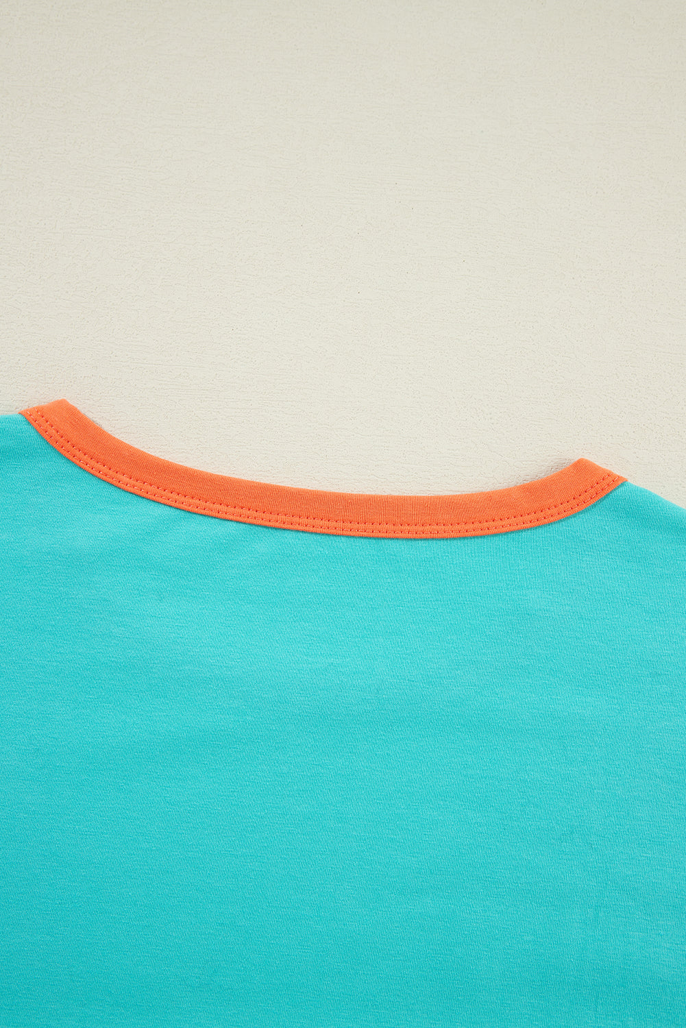 Dark blue colorblock patchwork long sleeve loose top from ModestAndDevoted, made of cotton and elastane, casual women's long sleeve top.