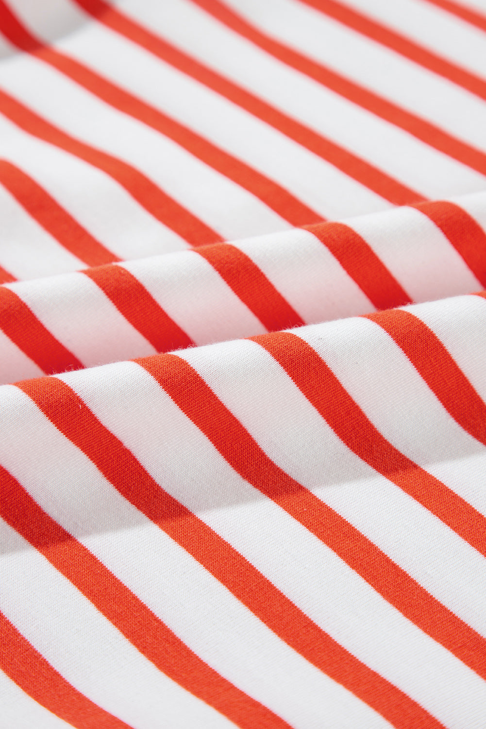 Orange stripe drop shoulder crew neck sweatshirt by ModestAndDevoted, featuring a loose fit and casual style in polyester, cotton, and elastane.