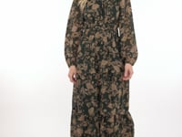 Plus Printed Tiered Maxi Dress in Black from She + Sky