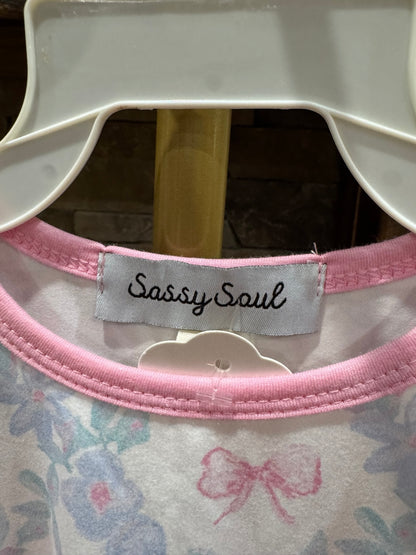 Sassy Soul toddler floral bow ruffle dress brand label
