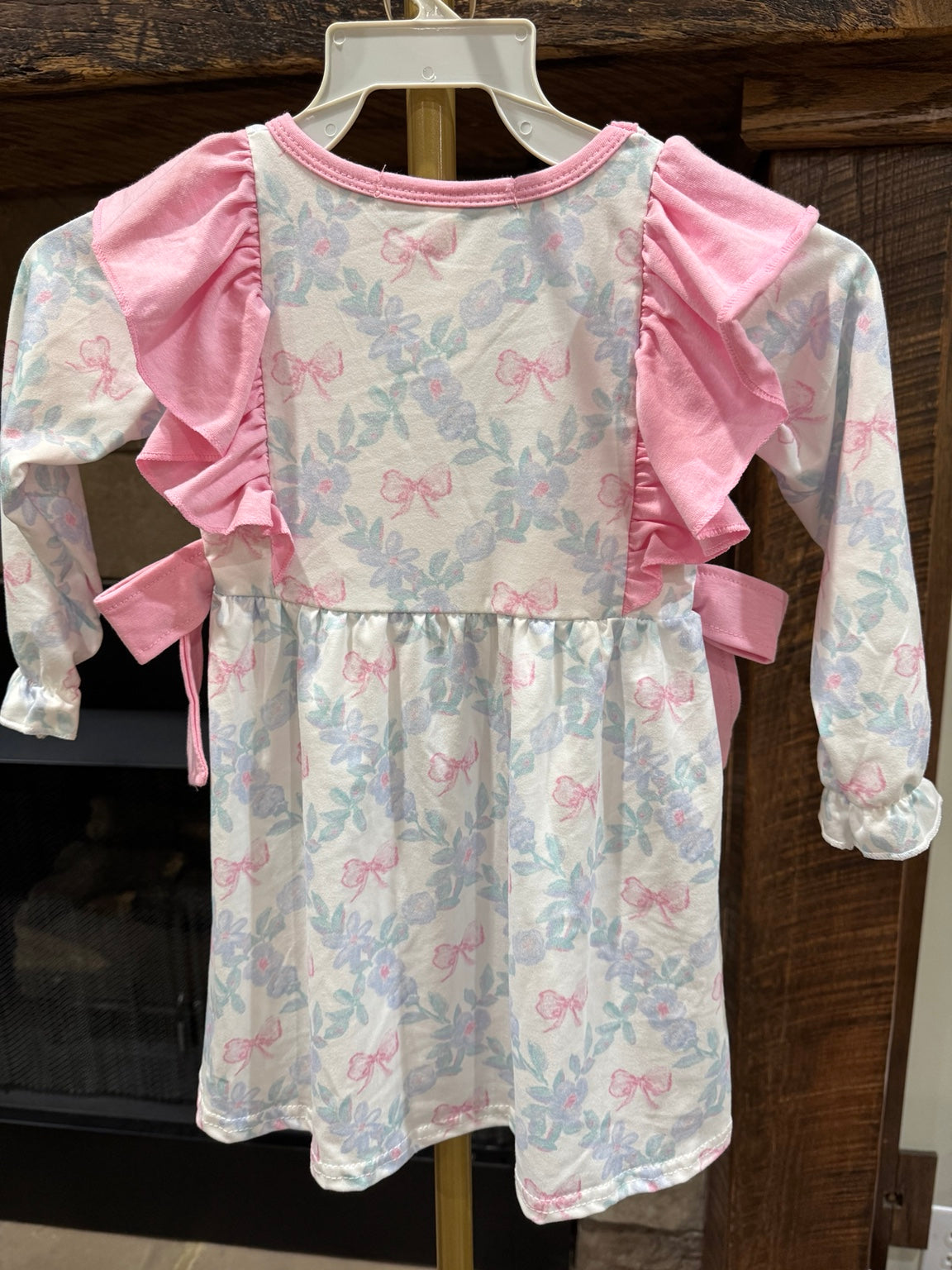Sassy Soul toddler floral bow ruffle dress back view