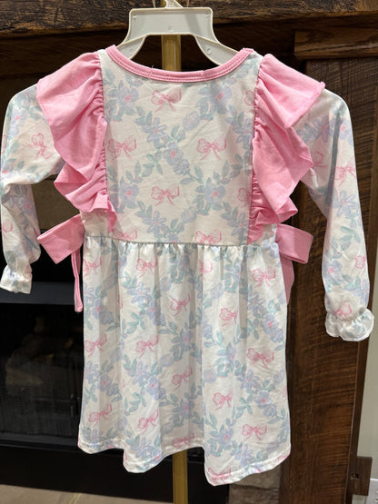 Sassy Soul toddler floral bow ruffle dress back view