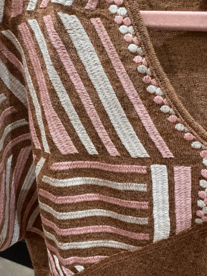 Savanna Jane blush pink and ivory embroidery detail