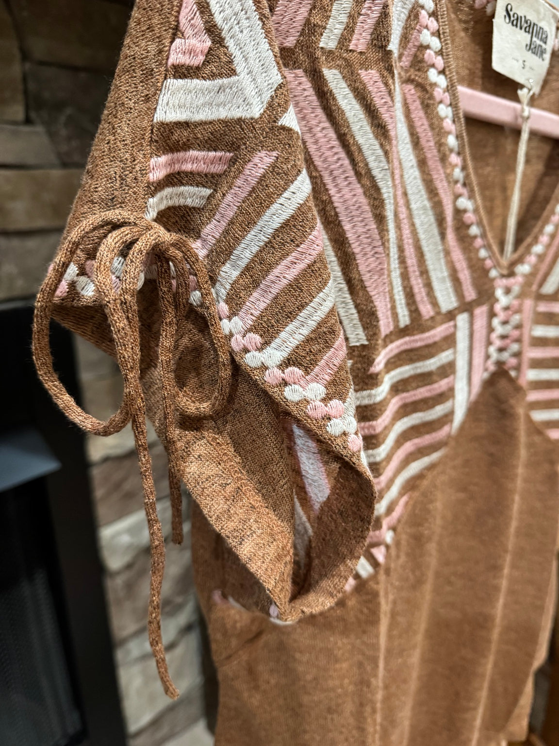 Savanna Jane embroidered tie sleeve detail