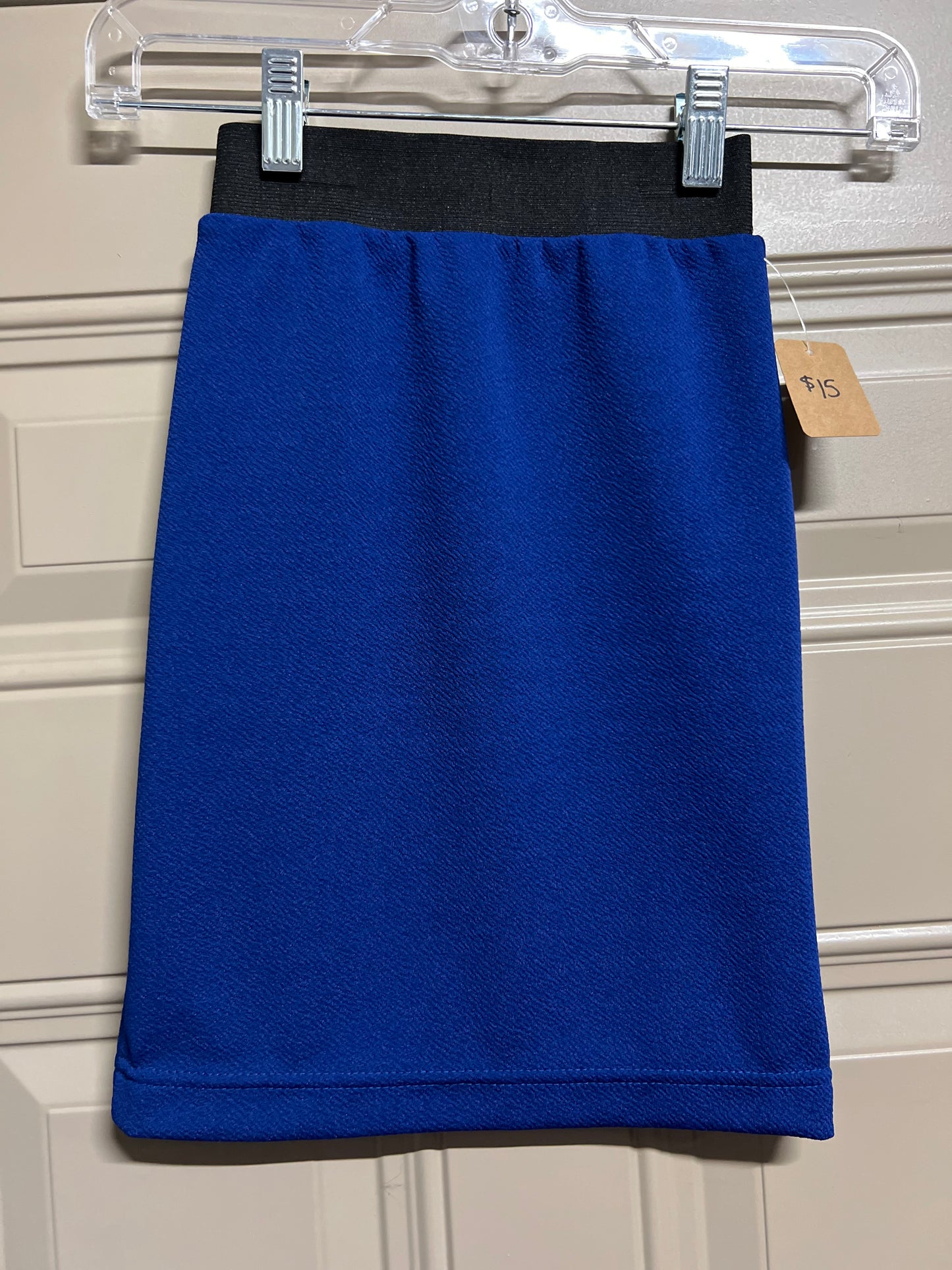 Girls long Mocha skirt by Silver Spoons Designs, dressy straight style, XSmall size, made for girls' formal wear.