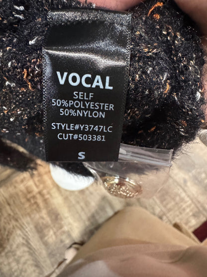 VOCAL black flecked cardigan jacket brand and fabric label