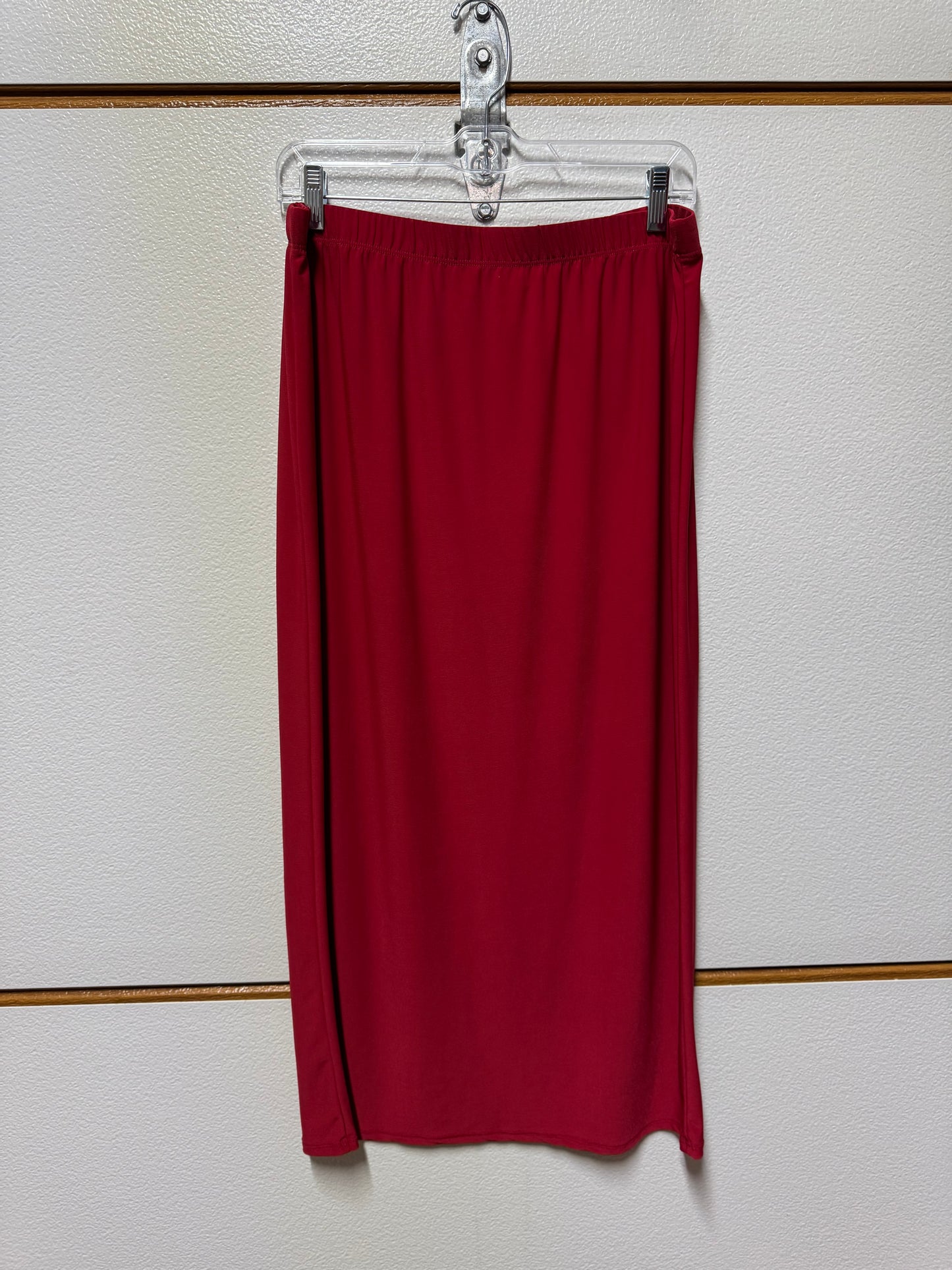 White Label ITY Knit Straight Skirt in 34-inch length, modest long maxi pencil skirt with a sleek, fitted silhouette.