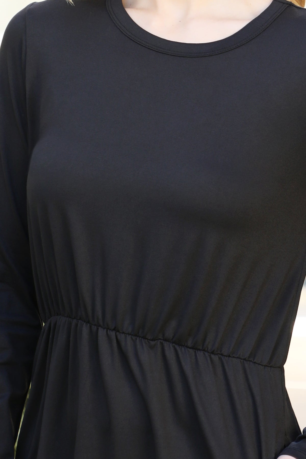 You & Me solid terracotta maxi dress with long sleeves and elastic waist, lightweight and elegant for casual or dressy occasions.