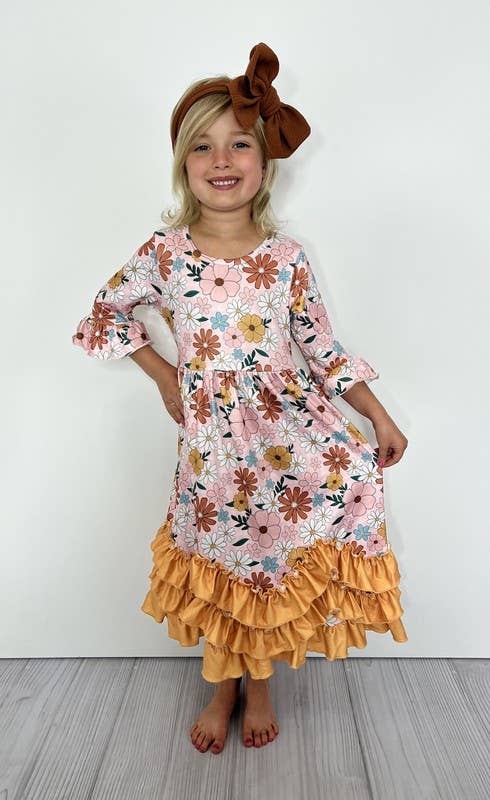 Daisy Blooms Girls Maxi Dress